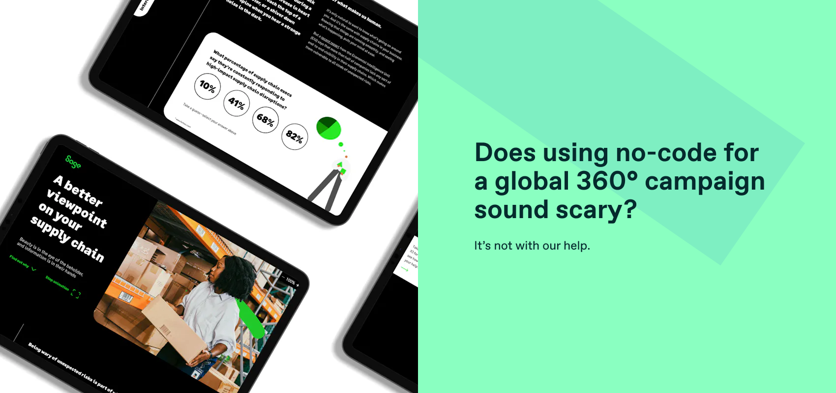 no-code microsite example