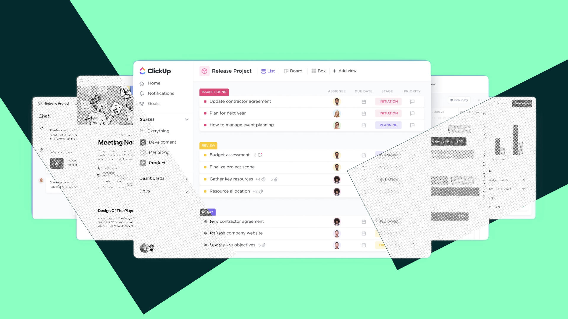 Project management dashboard