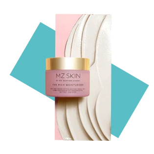 Jar of luxury skincare cream displayed against textured cosmetic swatches, highlighting premium beauty products.